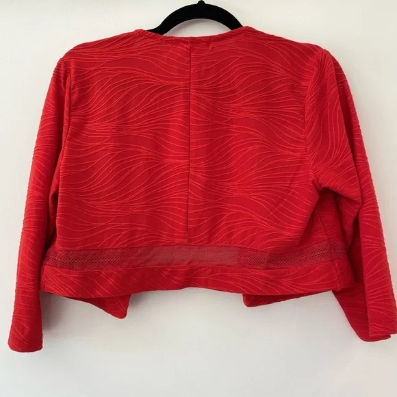Le Grenier Red Lace Shrug Size M - Picture 2 of 7